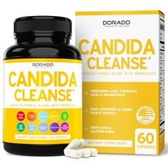 Advanced Candida Cleanse Detox 60 Count – 11-in-1 Overgrowth Treatment, USA Made