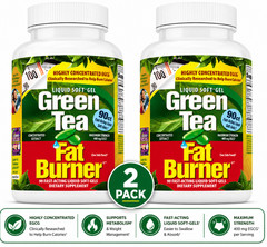 ( 2 pack ) Green Tea Fat Burner Supplement 90 Softgels Weight Loss Antioxidant