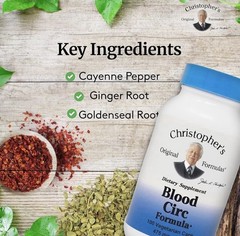 Christopher’s Blood Circ Formula Pack of 3 ×100 Veggie Caps Circulation