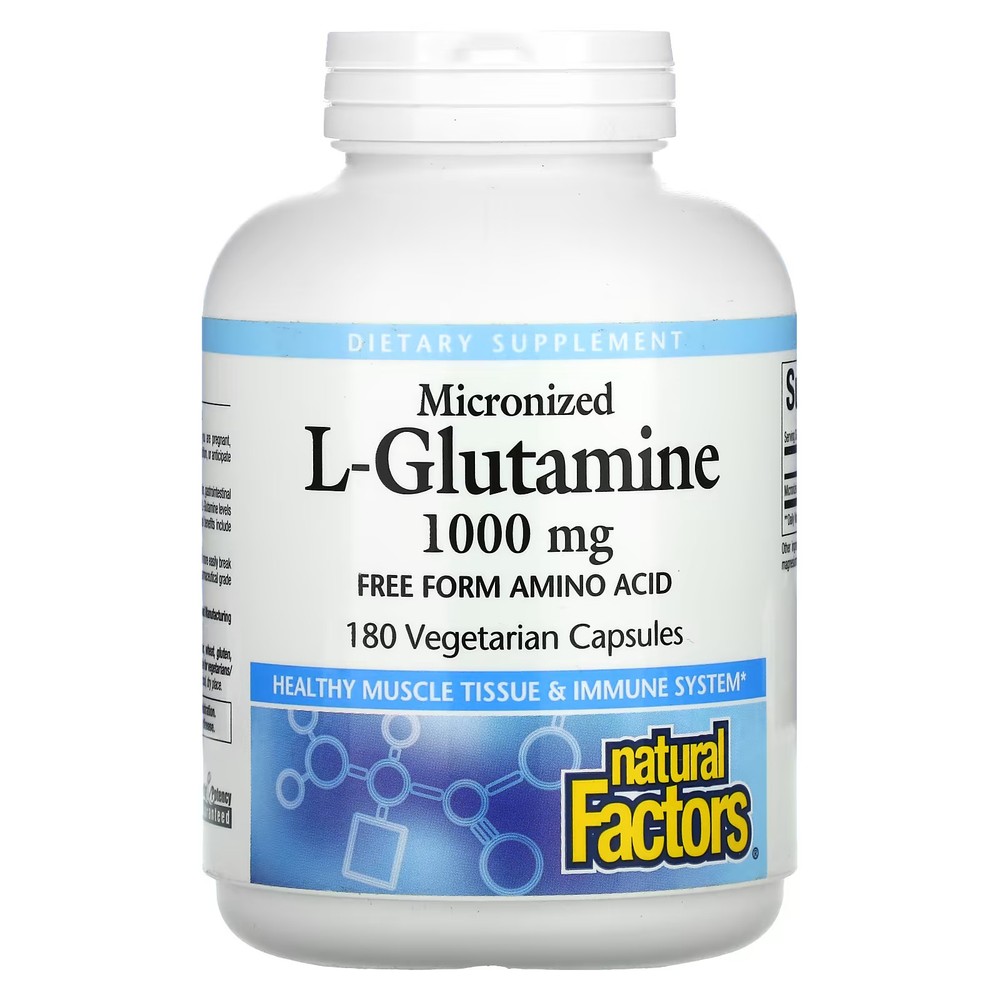 2 X Natural Factors, Micronized L-Glutamine, 1,000 mg, 180 Vegetarian-worldwide