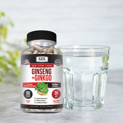 (2 Pack) Ginseng + Ginkgo for Brain Function, Blood Flow, Anti Inflammatory