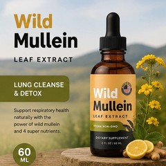 All-Natural Mullein Drops With Ginger & Lemon For Lung Cleansing Formula Brand