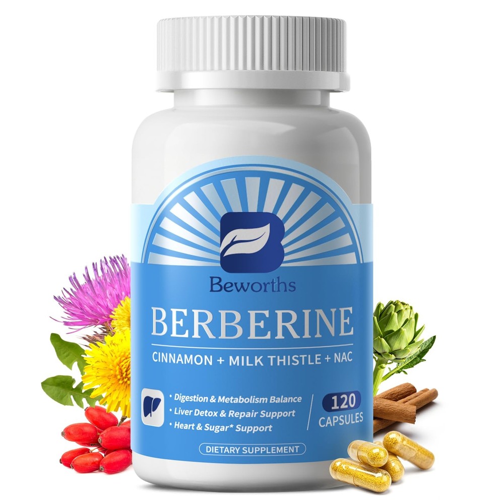 B Beworths Berberine HCL Supplement – with 120 Count (Pack of 1)