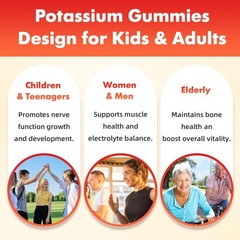 softbear Potassium Gummies for Adults, Sugar Free Potassium Chloride Gummies …