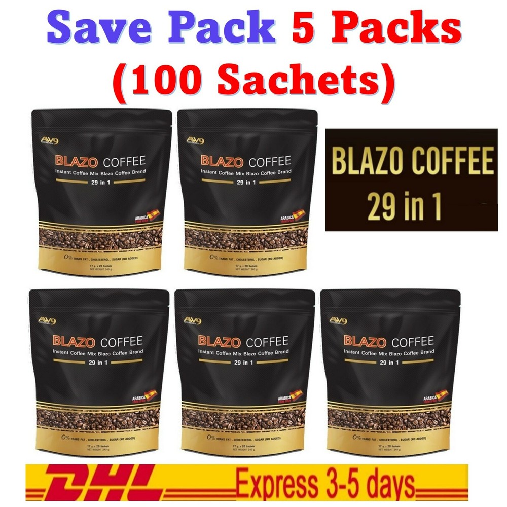 5x BLAZO Coffee Instant 29 in 1 Arabica Health Slimming Shape Glowing Skin