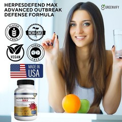 Herpes Defend Max, Extra Strength Advanced Defense Formula, 60 Capsules, with