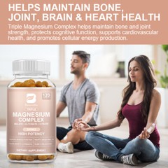 Triple Magnesium Complex Supplement – Mag Glycinate,Citrate,Malate,Stress Relief