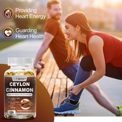 Organic Ceylon Cinnamon Capsules 1800mg Blood Sugar Support Non-GMO, Gluten Free