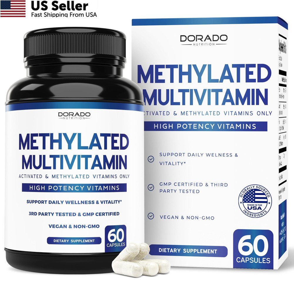 Methylated Multivitamin Complex TMG Methylfolate MTHFR 120 Capsules From USA