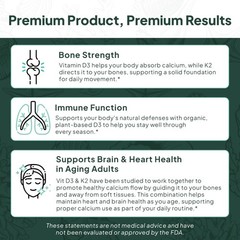 Clinically Proven D3 & K2 Softgels – 30 Count for Maximum Bioavailability