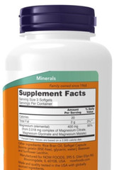 Magnesium Citrate W/ Glycinate & Malate Nervous System Support 180gels Now Foods