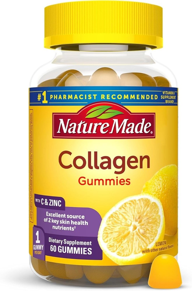 Nature Made Collagen Gummies with Vitamin C, Zinc and Biotin, Hydrolyzed Collage