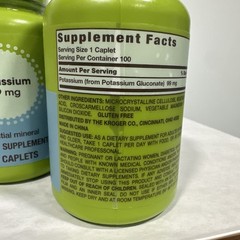 2 Pack Kroger Potassium Supplements – 99mg, 100 Caps Each Bottle, Exp 6/2026