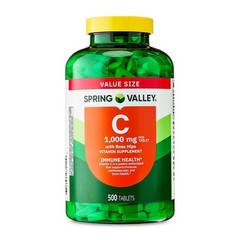 2 Pack Spring Valley Vitamin C with Rose Hips 1000 mg Tablets 500 Count