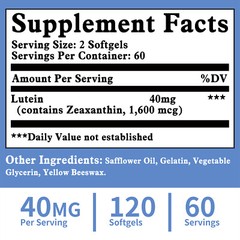 Lutein 40mg – Eye & Vision Health,Relieve Eye Fatigue,Eye Nourishment Supplement