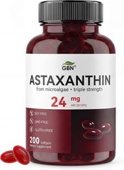 GBN Astaxanthin Supplements 24mg 200 Softgels, Supports Eye, Skin, Joint, Brain,