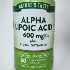 Nature’s Truth Alpha Lipoic Acid plus Biotin 60 Quick Release Capsules Exp 03/27
