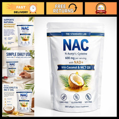 NAC 600mg with NAD+ Daily Complex – 300 Softgels for Immune Support & Energy Boo
