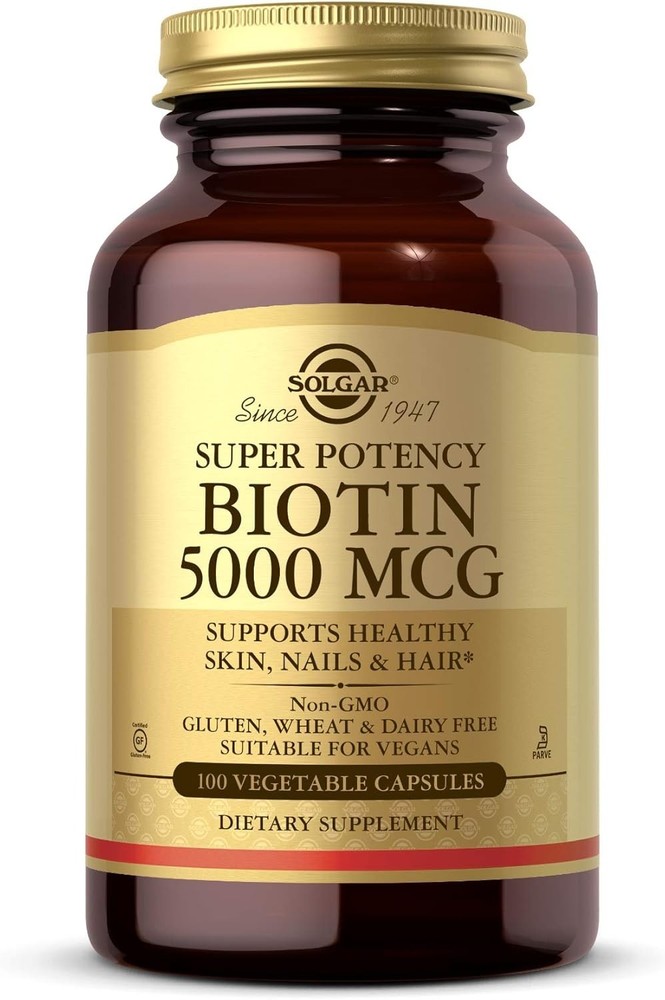 Solgar Biotin 5000 mcg 100 Vegetable Capsules EXP 1/28