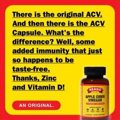 3Bottle Bragg Apple Cider Vinegar Immune & Weight Management Support 90 Capsules