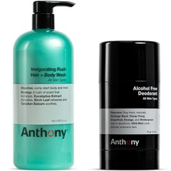 Anthony Alcohol Free Deodorant 2.5 Fl Oz, and Anthony Invigorating Rush Hair …