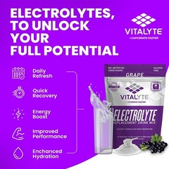 Vitalyte Electrolyte Powder 35oz-40 Servings Per Container – Grapes – 2 Packs