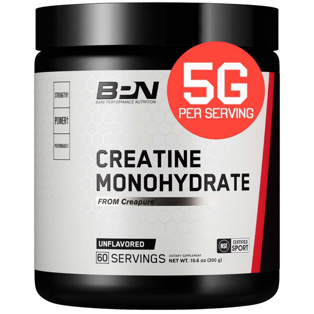 BARE PERFORMANCE NUTRITION, BPN Pure Creatine Monohydrate Powder by Creapure,…