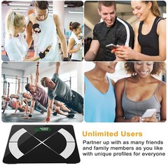 Smart Body Fat Scale Body Composition BMI Weight Scale Digital iOS & Android App