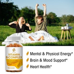 Vitamin B Complex 120 Capsules B1,B2,B3,B5,B6,B7,B9,B12, Immune Support Pills