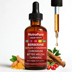 Nutrapure Berberine Drops – Pure Berberine Liquid Supplement with Ceylon Cinnamo