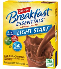 Carnation Breakfast Essentials Light Start Chocolate Drink Mix – 8 Ct -Pack of 8