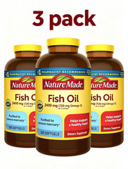 3pk Nature Made 2400mg Fish Oil Softgels Omega 3 Supplement 134 Count