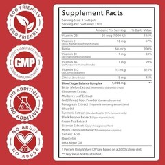 300 Softgels Blood Sugar Complex Supplement | 20+ 300 Count (Pack of 1)
