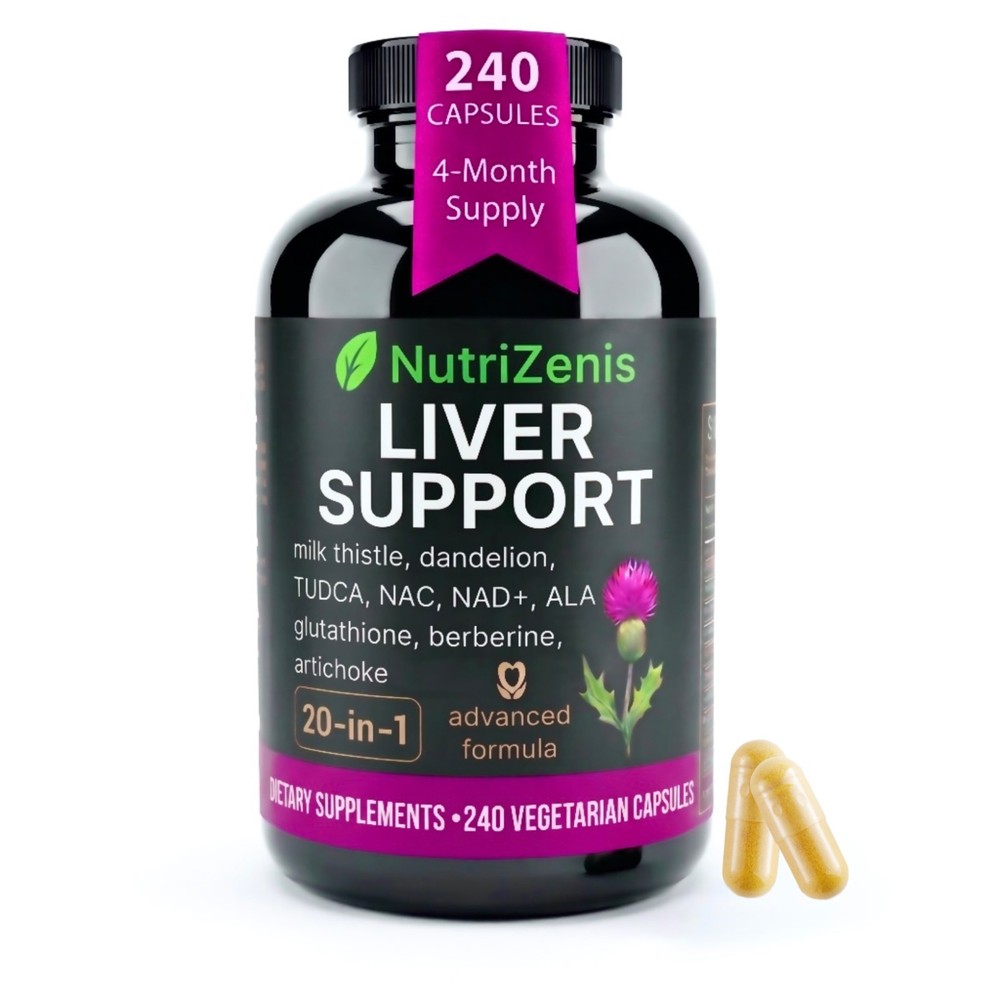 Liver Support Detox Supplement – Natural Liver Cleanse Pills, 240 caps – 4 month