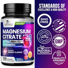 Magnesium Citrate 1000mg Per Serving – 3X Strength Magnesium Supplement Bone