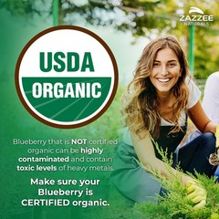 USDA Organic Wild Blueberry Extract Whole Fruit 5000 mg Strength 10:1 Extract