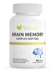 VINSIC Brain Memory Complex Softgel, Focus, Concentration & Energy with Vitamin