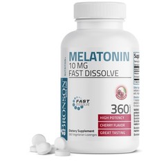 Bronson Melatonin 10Mg Fast Dissolve Cherry Flavored Tablets Vegetaria 360 Count