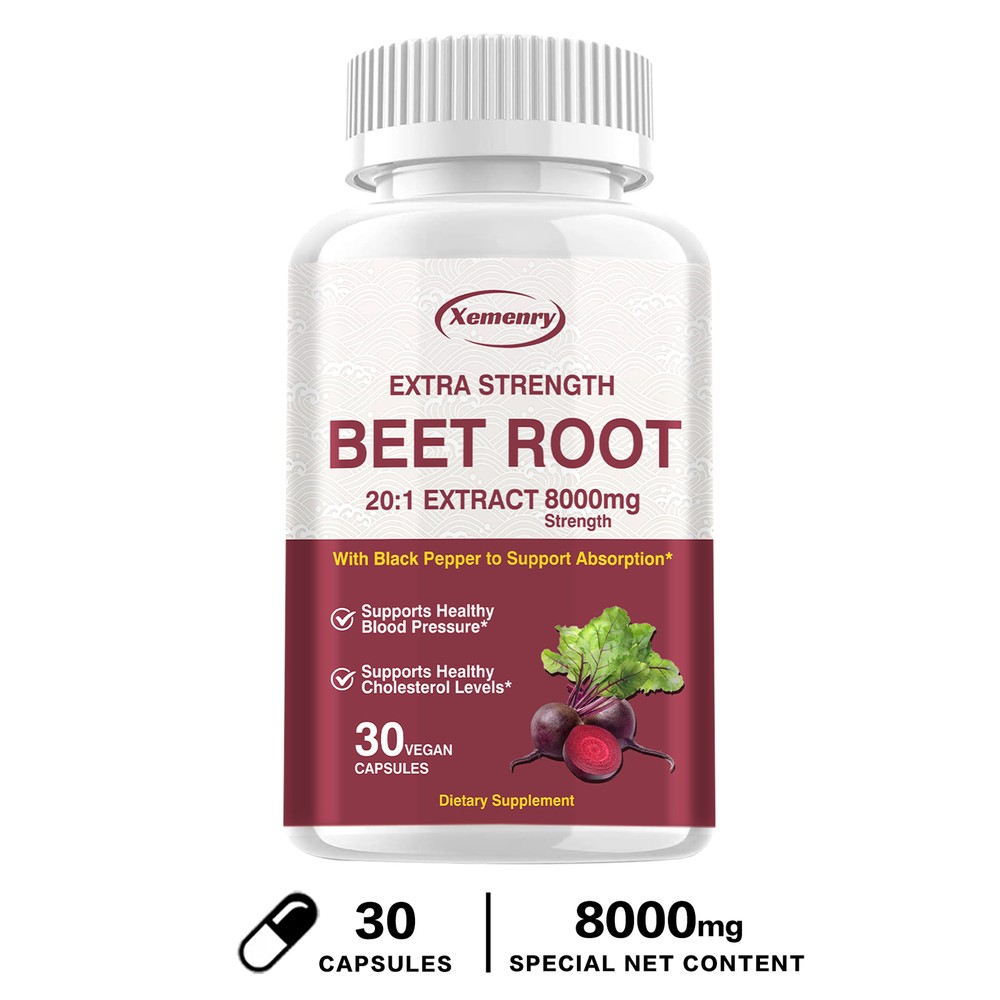 Extra Strength Beet Root 20:1 Extract Capsules – Heart & Blood Pressure Support