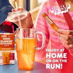 Dunkin’ Zero Sugar Refreshers Singles To Go Powdered drink mix packets, Straw…