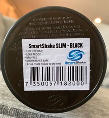 SmartShake Bottle Protein bottle Mixer Shaker Cup – 17oz – Gunsmoke Black
