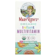 Organic Infant Multivitamin Liquid Drops, Iron Free, 6-12 Months, Orange