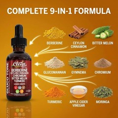 Clean Nutra Berberine & Ceylon Cinnamon Liquid Drops for Metabolism Support