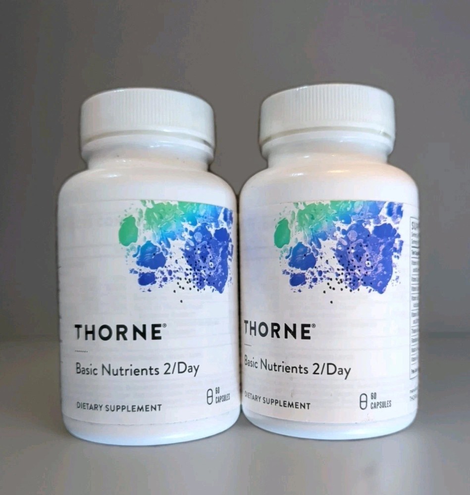 Lot of 2 Thorne Research Basic Nutrients 2/Day 60 Total Count x2 Exp 7/2026