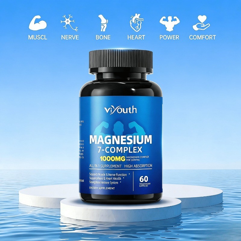 Magnesium Viyouth | Complex Absorption 1000mg with Zinc, 60 Capsules High 7-in-1