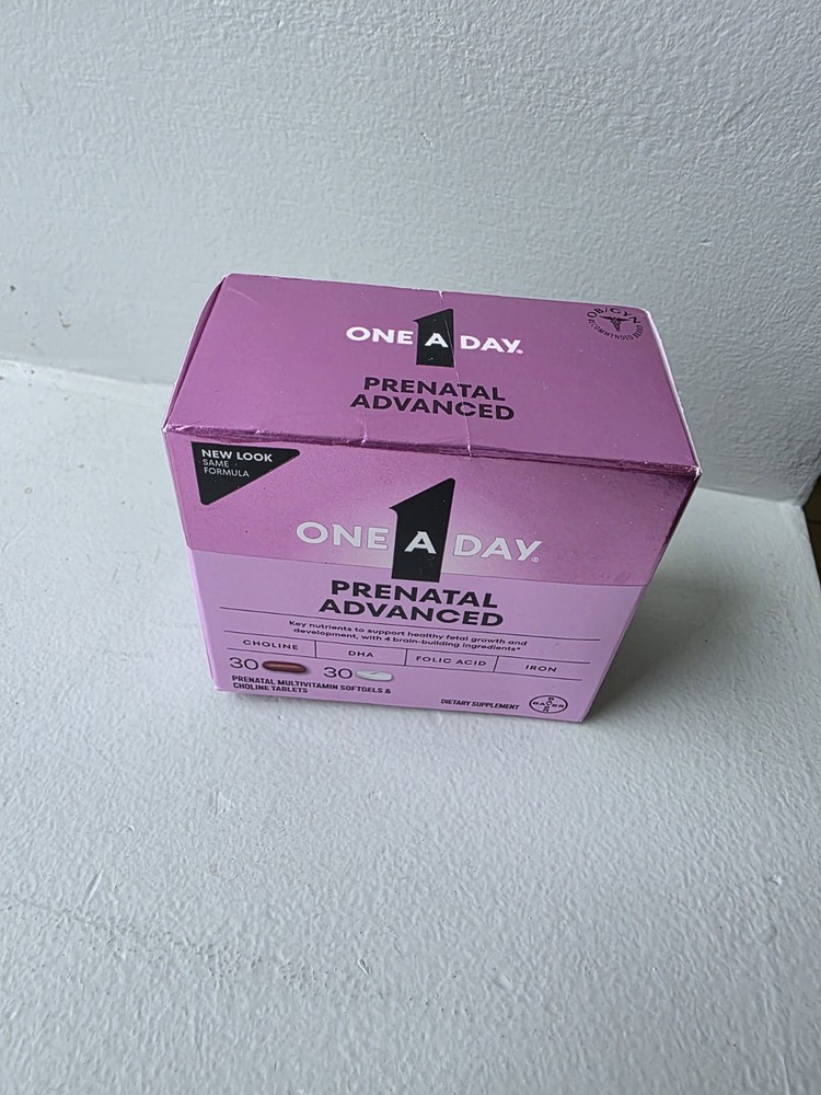 One A Day Prenatal Advanced Multivitamin 30 + 30 Ct Tablets & Softgels w/ DHA