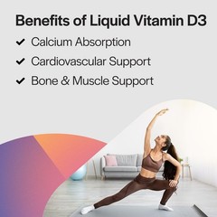 PureFormulas Liquid Vitamin D3 for Bone Health Supplement, Non-GMO Vitamin D3…