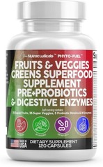 Fruits and Veggies Supplement Reds & Green Superfood 120 Ct USA