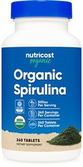 Nutricost Organic Spirulina 500mg, 240 Tablets – Gluten Free, Non-GMO