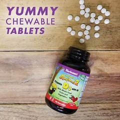 Bluebonnet Rainforest Animalz Vitamin D3 10 Mcg 400 IU Mixed Berry 90 Chewables